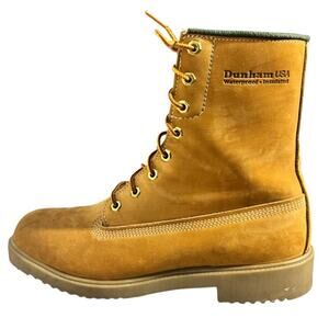 Dunham Thinsulate Workboot Men 9.5 Mid-Wide Tan Leather Laceup Thermal Insulate